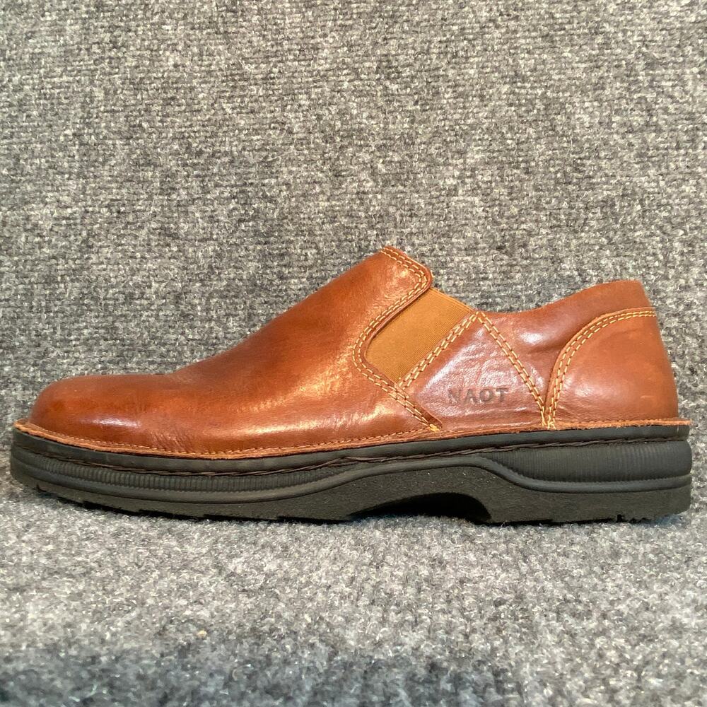 Naot Eiger Brown Leather SlipOn Comfort Shoe Mens 12 Lightweight Walking Loafers